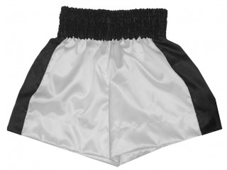 Classic Style Boxing Trunks, Boxing Shorts : KNBSH-301-Classic-White